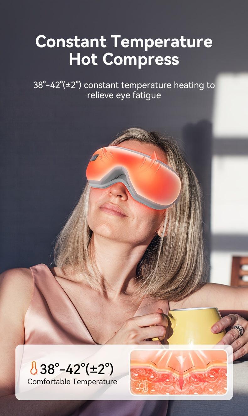 EyeRevitalizeZen - Masseur Oculaire Chauffant pour Migraines et yeux Rechargeable - SQWITY