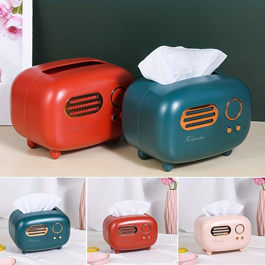 TissuTune: Radio-shaped tissue box, decorative and practical for the home.